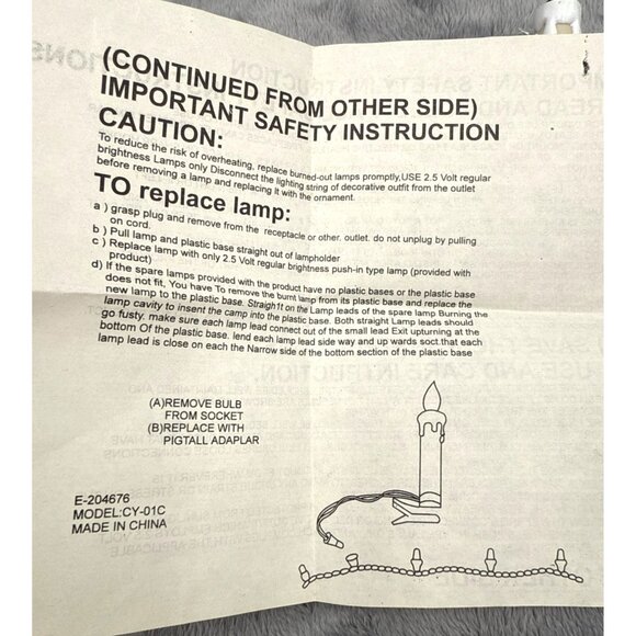 VTG 12 CHISTMAS CLIP ON CANDLE LIGHTED ORNAMENTS PLUGS INTO STRING TREE LIGHTS - Picture 5 of 5